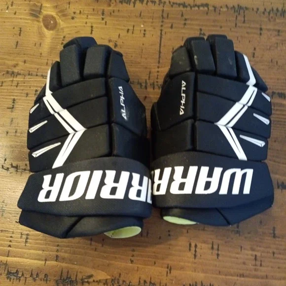 Warrior Alpha DX5 Hockey Gloves Senior 14 Inch Black White Ice Hockey SR 14-36cm - Picture 1 of 8